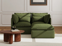 Lifely Modular 2 Seater Sofa Ottoman - Olive Green