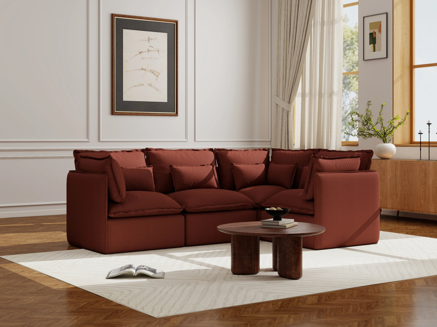 Lifely Modular 4 Seater Corner - Rust