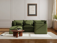 Lifely Modular 4 Seater Corner Ottoman - Olive Green
