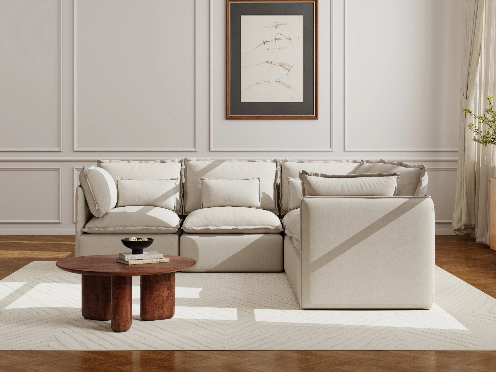 Lifely Modular 5 Seater Corner - Linen Beige