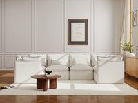 Lifely Modular 6 Seater U-Sectional - White Boucle