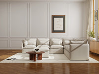 Lifely Modular 7 Seater Corner Ottoman - Linen Beige