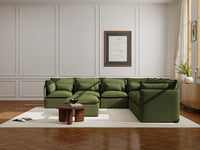 Lifely Modular 7 Seater Corner Ottoman - Olive Green