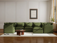 Lifely Modular 7 Seater U-Sectional Ottoman - Olive Green