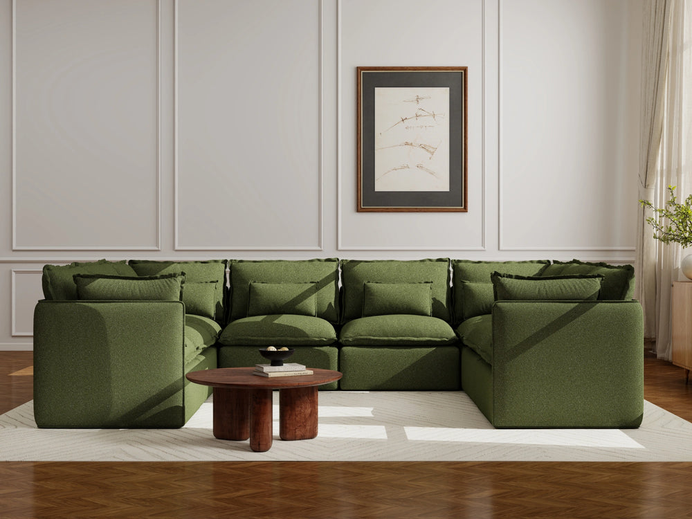 Lifely Modular 8 Seater U-Sectional - Olive Green