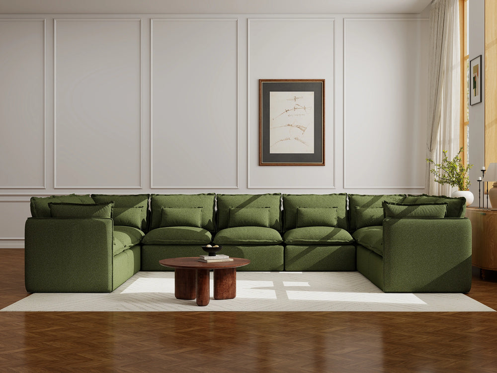 Lifely Modular 9 Seater U-Sectional - Olive Green